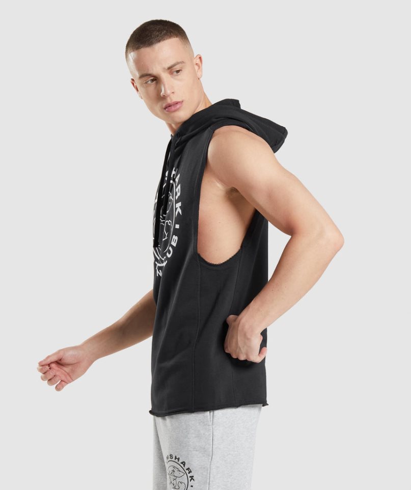 Bluzy Z Kapturem Gymshark Legacy Drop Arm Męskie Czarne | PL 761PFI